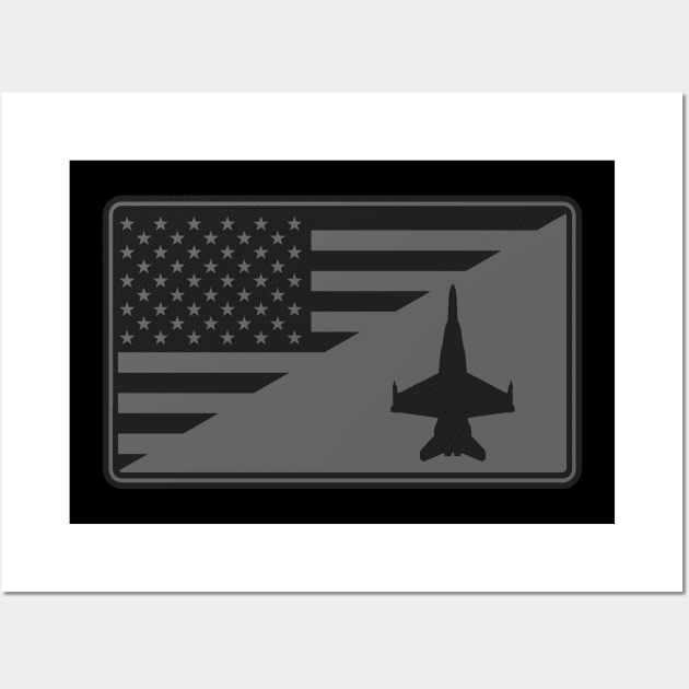 F/A-18 Hornet US Flag Patch (subdued) Wall Art by TCP